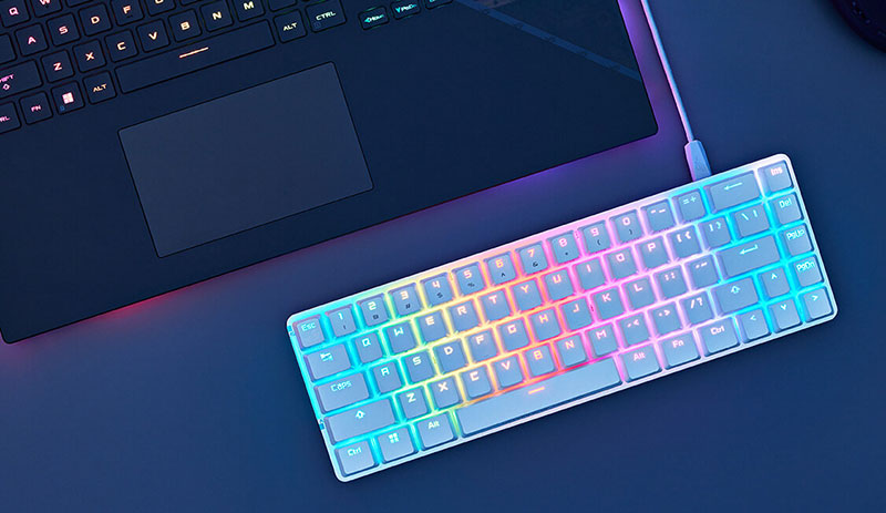 ASUS ROG FALCHION ACE – CLAVIER MÉCANIQUE COMPACT 65% – FILAIRE – ROG NX RED – USB 2.0 – RGB -AZERTY – Image 4
