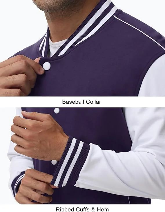 Veste Bombers Légère En Coton Avec Col Officier – TBY – Violet – Image 6