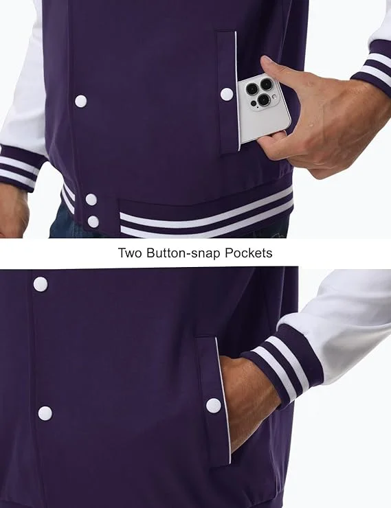 Veste Bombers Légère En Coton Avec Col Officier – TBY – Violet – Image 5